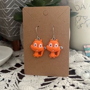 *3 for $20* Orange Cartoon Squirrel Earrings